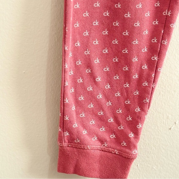 Calvin Klein Pink CK Pattern Cotton Cuffed Joggers - Picture 4 of 16